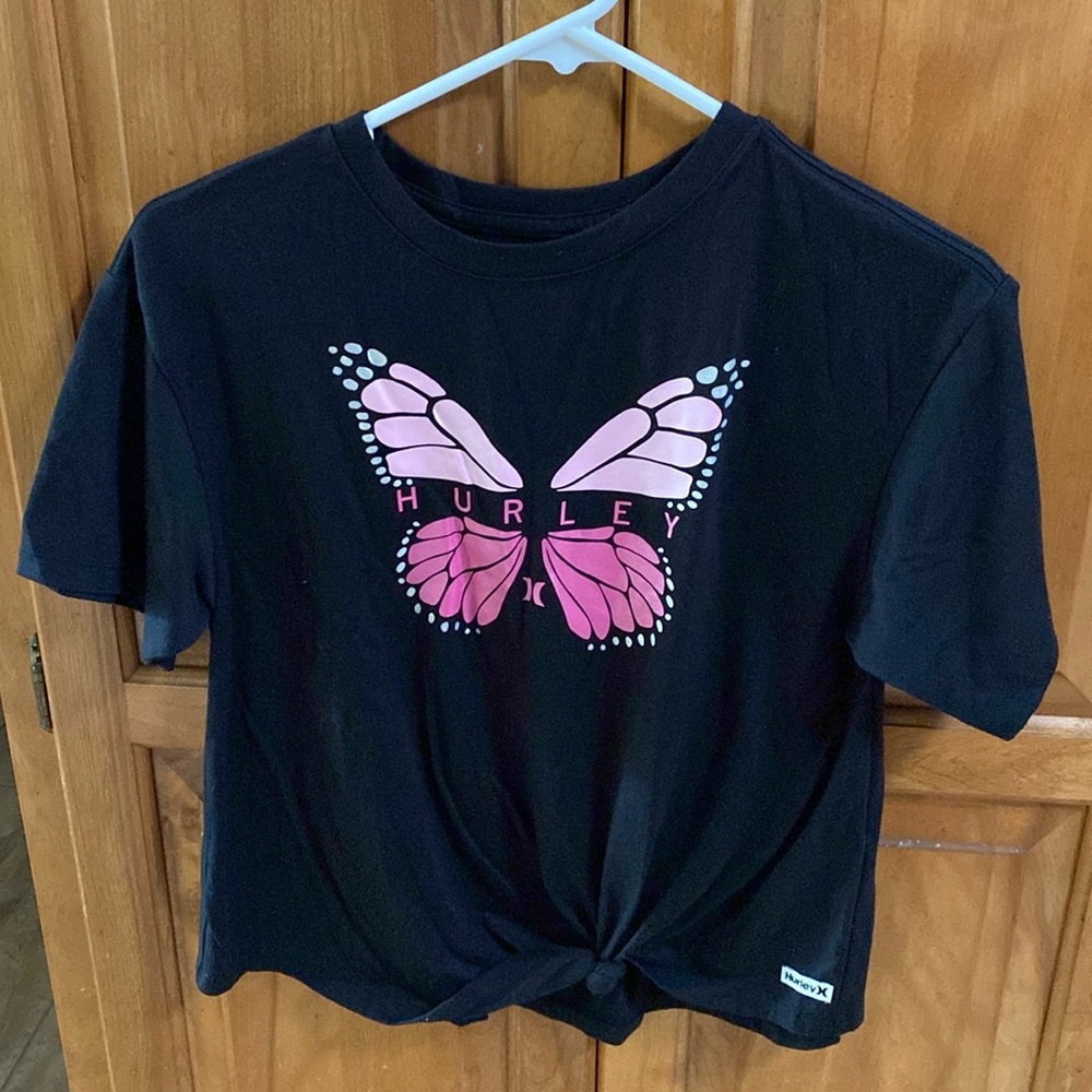 Hurley Girls Lightweight Butterfly T-Shirt Sz L